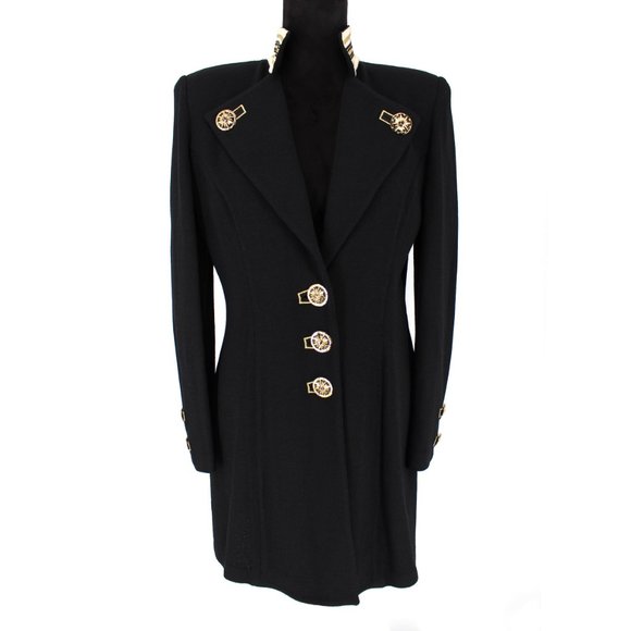 St. John Collection Jackets & Blazers - St. John Collection Gold Trim Long Knit Jacket 8